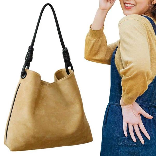 Umhängetaschen Damen Wildleder-Einkaufstasche Große Kapazität Vintage Hobo Vielseitige weiche Umhängetasche Retro-Reisearbeit