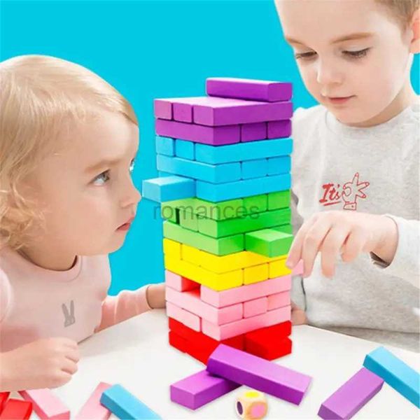 Ordinamento di giocattoli impilabili e impilabili Giochi da tavolo in legno Blocchi da costruzione per bambini-48/54 pezzi 24323