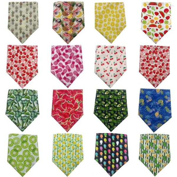 Vestuário para cães 30/50 peças estilo bandana verão frutas bib cachecol triângulo suprimentos