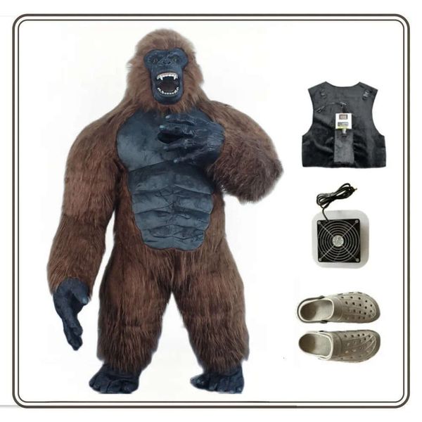Костюмы талисмана 2,5 м 3D Iatable Костюм Кинг-Конга Полный костюм талисмана гигантский взрослый мех гориллы нарядное платье для мероприятий, вечеринок