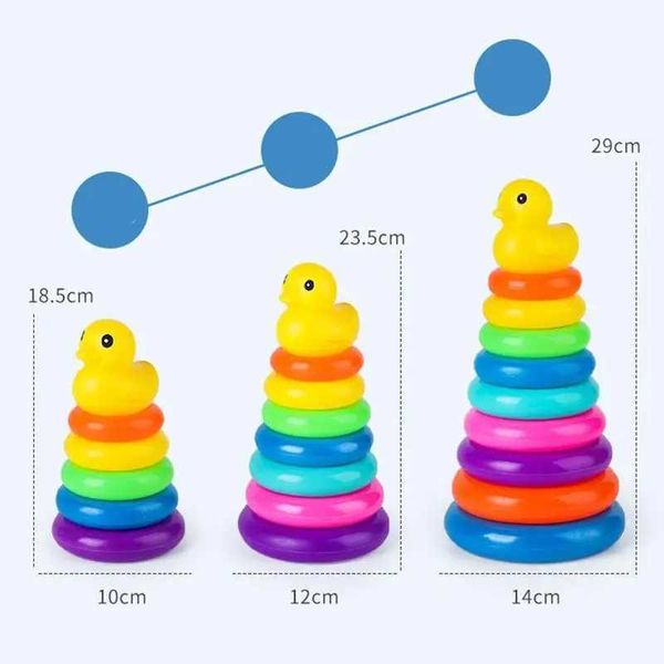 Classificação de nidificação empilhamento brinquedos crianças brinquedo torre copo pato bebê montessori educação cognição banheiro arco-íris círculo 240323
