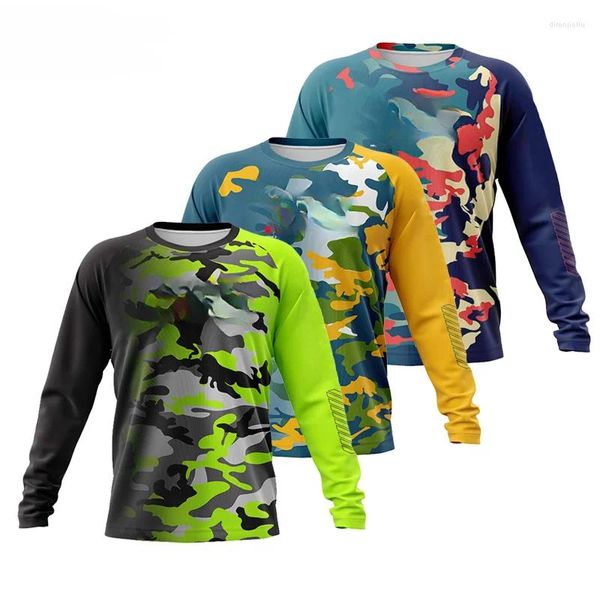 Jaquetas de caça camisa de desempenho de manga longa masculina 50 proteção upf secagem rápida topos leve fino respirável camisas ao ar livre