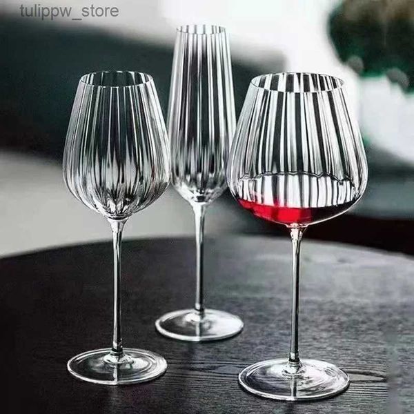 Weingläser, helle optische Prisma-Serie, Kristallweinglas, Hochzeitsfeier, Geschenke, Glaswaren, Trinkbecher, Bordeaux-Sherry-Champagner-Verkostungskelch L240323