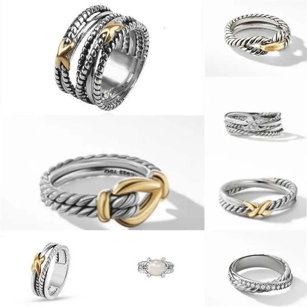 anel de nó anel de rubi anel de corda torcida banhado a ouro 18K de aço inoxidável anel de tecido cruzado torcido casal clássico anel de cobre joias masculinas e femininas