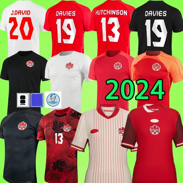 2024 Canadá Futebol Jerseys National Team Uniform DAVIES J.DAVID 23 24 25 UGBO LARIN CAVALLINI MILLAR EUSTAQUIO 2023 Camisas de futebol masculino Home Away Third KIDS KIT