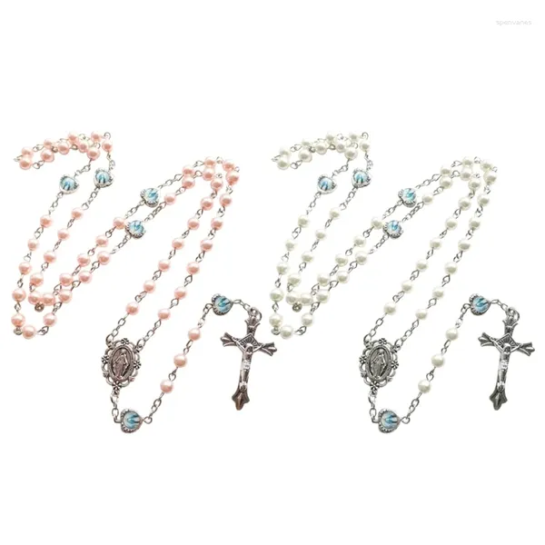 Correntes Holy Medal-Cross-Christian Long Chain Colar para mulheres e homens de jóias