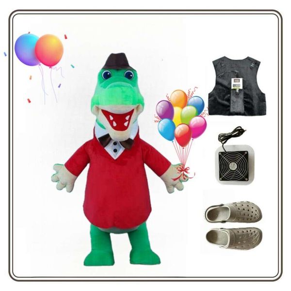 Trajes da mascote 2023 novo personagem rússia gigante iatable crocodilo mascote adulto dos desenhos animados engraçado jacaré gena traje