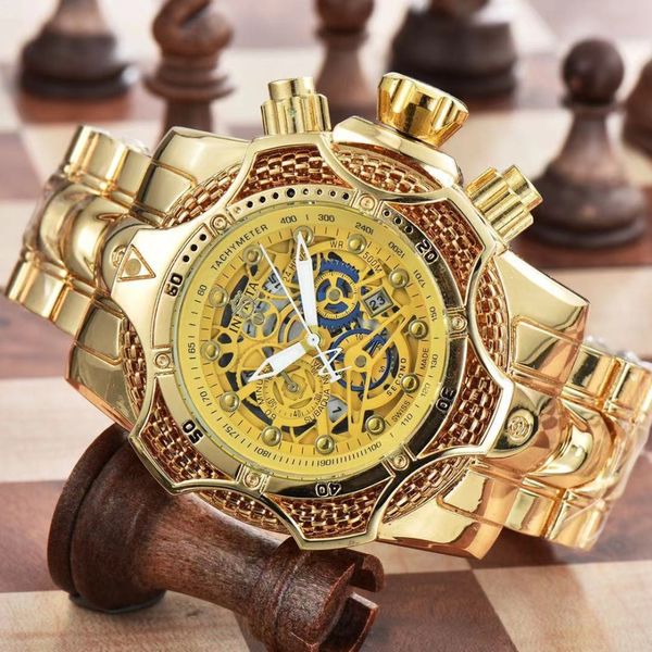 Hot Sale Montre Luxe Original masculino Cronografia de esqueleto Invicto Assista a aço de alta qualidade Big Dial Designer Luxury Watch Dhgate Novo