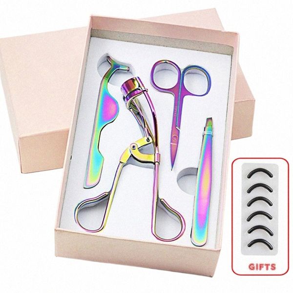 4 stücke Multifunktionale Eyel Make-Up-Tools Set Mini Eyel Curler Falsche Eyeles Extensi Pinzette Schere mit Lagerung Box 04DG #