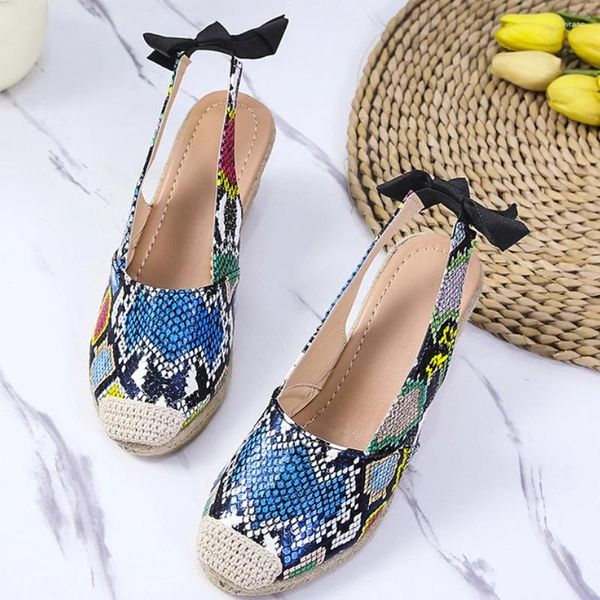 Scarpe eleganti Sandali con zeppa da donna estivi Con suola in erba Casual Elegante Tendenza Con suola spessa Slip-on Fondo piatto Moda Donna da spiaggia