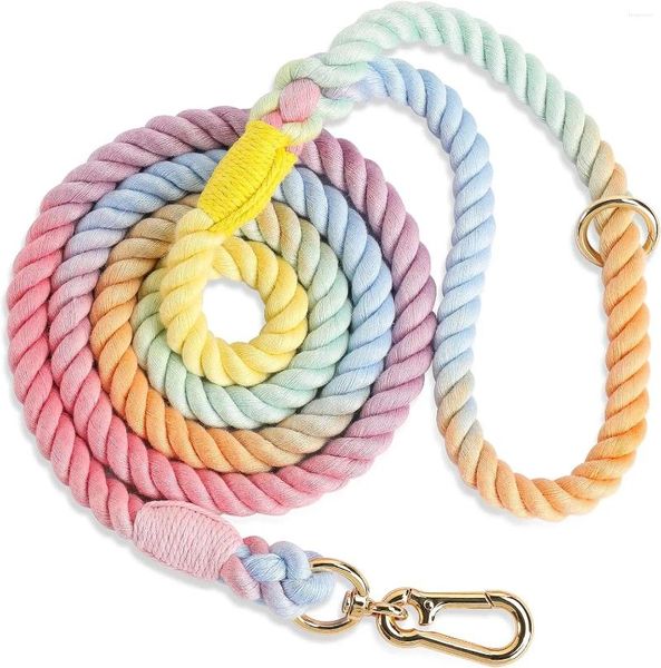 Coleiras de cachorro trela corda trançada artesanal para cães pequenos, médios e grandes