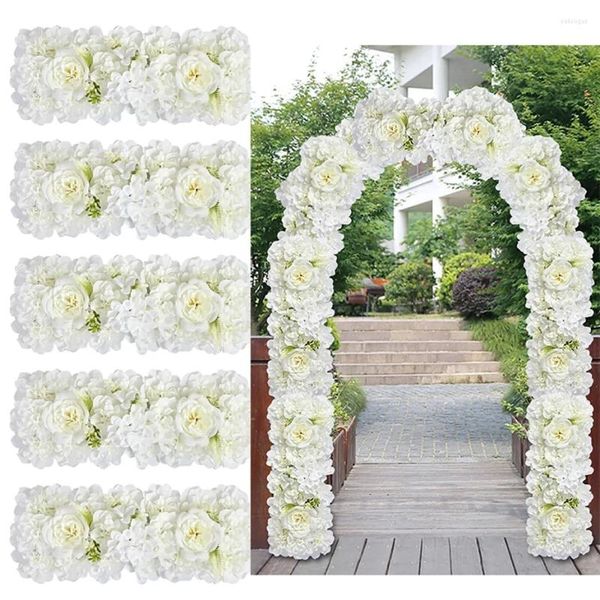 Flores decorativas 10 peças casamento estrada citada seda rosa peônia hortênsia diy porta arqueada flor linha janela t estação decoração 50cm