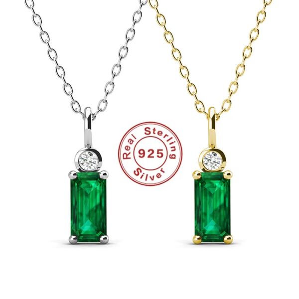 Colares colar verde para mulheres gemas prata 925 jóias vitorianas e acessório esmeralda 18k ouro corrente feminina novo no presente da menina kpop