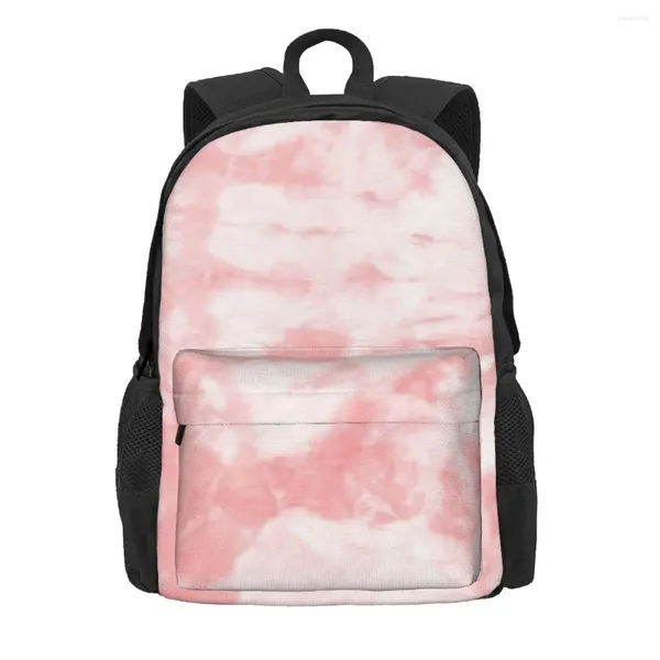 Zaino rosa chiaro Tie Dye moda geometrica divertente zaini studente unisex quotidiano grandi borse da scuola superiore zaino firmato