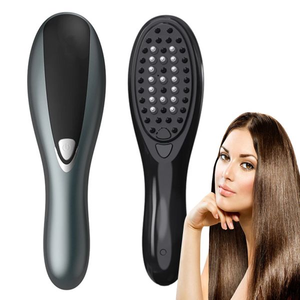 Tratamentos vibratórios para cuidados com os cabelos, pente de massagem para tratamento capilar, relaxamento do crescimento do cabelo, guia de terapia para perda de cabelo, pente líquido para regeneração capilar