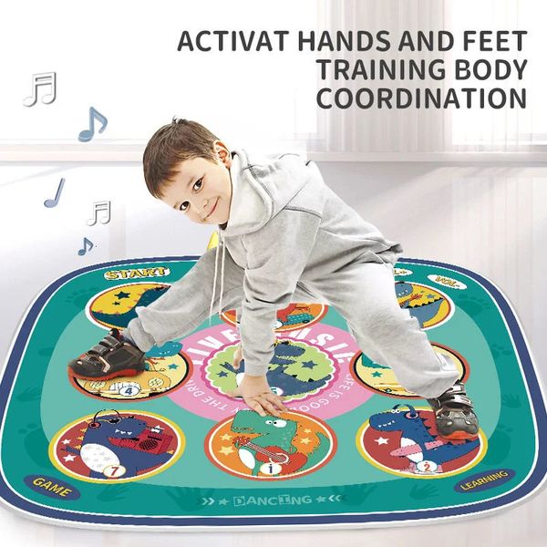 90x90cm Grande cobertor de dança elétrica com luzes Baby Play Mat Teclado com 3 modos de jogo Brinquedo esportivo Brinquedos educativos para crianças 240322