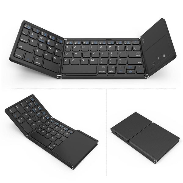Tastaturen Tragbare Mini faltbare Bluetooth Wireless-Tastatur mit Toucad-Maus für Windows Android iOS Tablet iPad Telefon Drop Lieferung Otvie