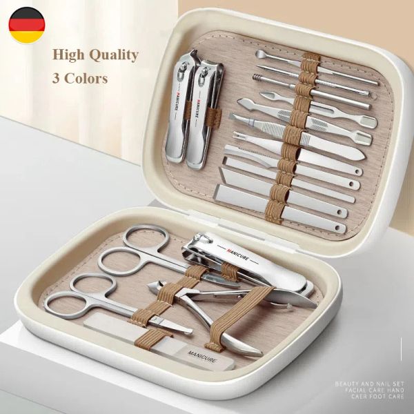 Kits de ferramentas de manicure profissional conjunto de aço inoxidável cortador de unhas mão pé ferramentas pedicure paroníquia pinças aparador cortadores