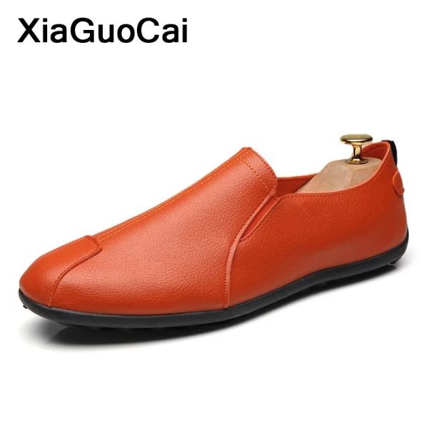 Sapatos primavera de outono de outono sapatos casuais pães macho de couro gommino slipon shoes baratos sapatos de doug respirável bote confortável calçados planos