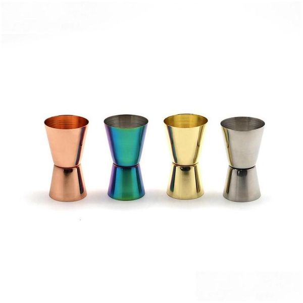 Strumenti da bar 15 / 30Ml Acciaio inossidabile Cocktail Shaker Misura tazza Dual S Drink Spirit Jigger Vino Versatore Barista Attrezzo da cucina Drop Del Dh9Qr