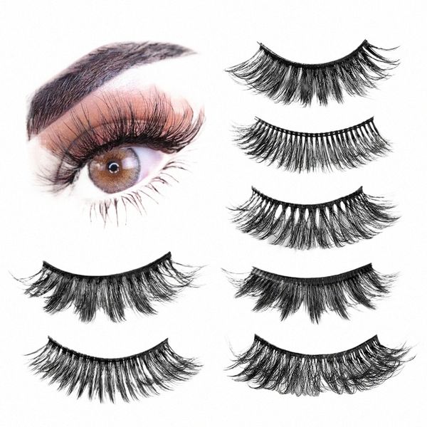 60 paare/los 6D Übertreiben Stereo Weiche Falsche Eyel Nerz Haar Locken Dick Kreuzmuster Extensis Make-Up Werkzeuge HA1881 b26w #