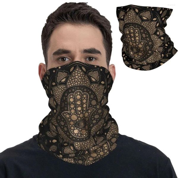 Schals Fatima In Lotus Mandala Bandana Halsmanschette Bedruckter Hamsa-Hand-Zauberschal Mehrzweck-Stirnband Wandern Unisex Erwachsene Winddicht