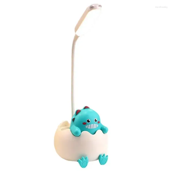 Lampade da tavolo Lampada da scrivania con contenitore Dinasour Egg Bambini Cartoon LED Collo di cigno regolabile Protezione per gli occhi Dormitorio per la casa