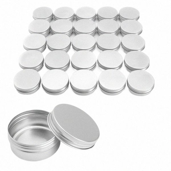 24/96pcs 30g 50g 60g Garrafas redondas de alumínio RELOGABILIDADE latas de latas de latas de jarra de jarro de jarro de jarro