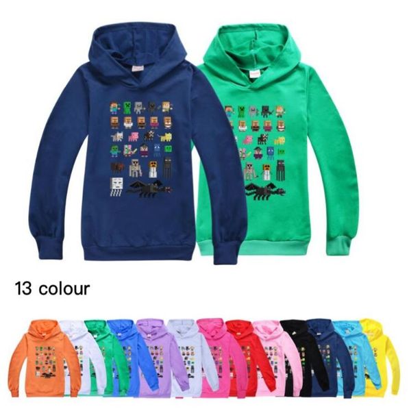 My World Minecraft Big Boys e Girls Trend Casual Suéter Esportivo Manga Longa Infantil039s Moletom Com Capuz Tamanho 100170cm6072656