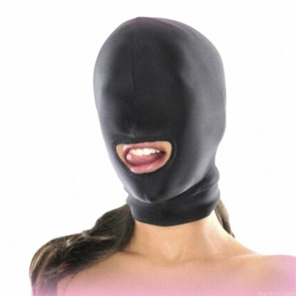 Fetisch Sklave BDSM Bdage Fesseln Sex Maske Mund Auge Offener Kopf Harn Elastizität Augenbinde für Paare Neue exotische Accories j9hq #
