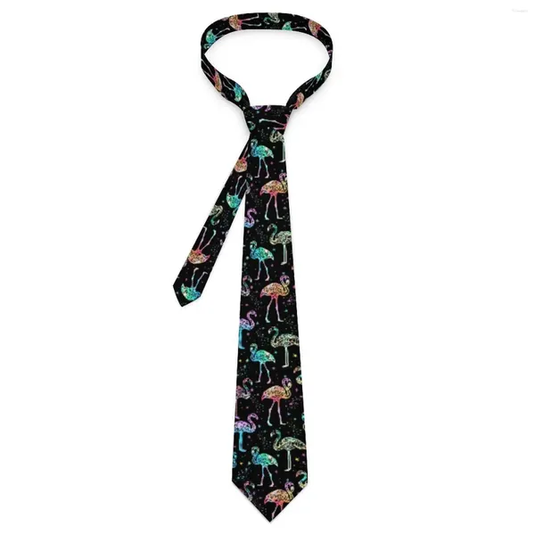 Papillon Cravatta da uomo Collo di fenicottero colorato Stampa animale divertente Colletto casual classico Abbigliamento quotidiano personalizzato Accessori per cravatte da festa