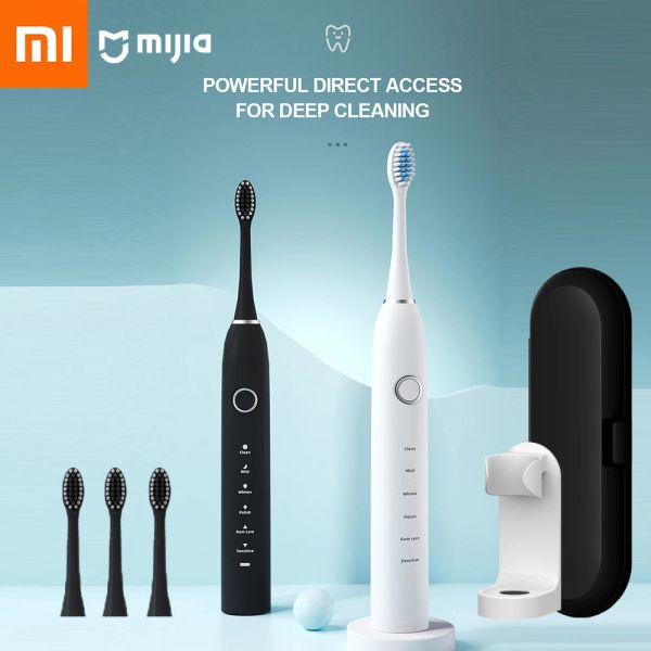 Produtos Xiaomi mijia escova de dentes elétrica sônica ipx7 recarregável dentes ultrassônicos inteligentes embranquecionar a escova de dentes 6 modos escova de dentes do temporizador