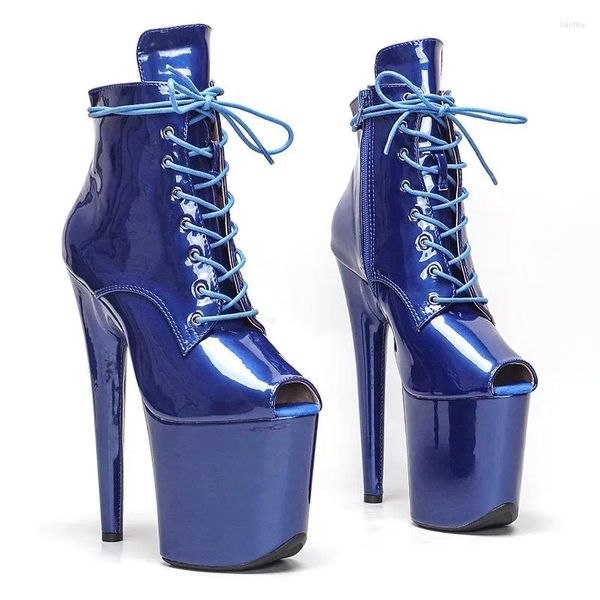Танцевальная обувь, модные пикантные модели, женские туфли из искусственной кожи на платформе, вечерние туфли на высоком каблуке 20 см/8 дюймов, 453