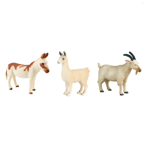 Decorações de jardim figura animal pré-escolar brinquedos educativos colecionáveis estatuetas de fazenda para presente aniversário tema festa bolo toppers meninas meninos