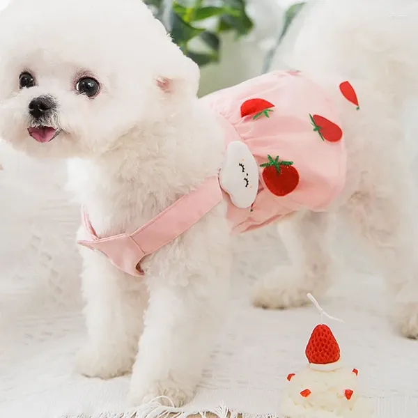 Cão vestuário tule vestido de algodão roupas de verão para cães pequenos menina pet gato roupa saia bonito ideal presentes de aniversário