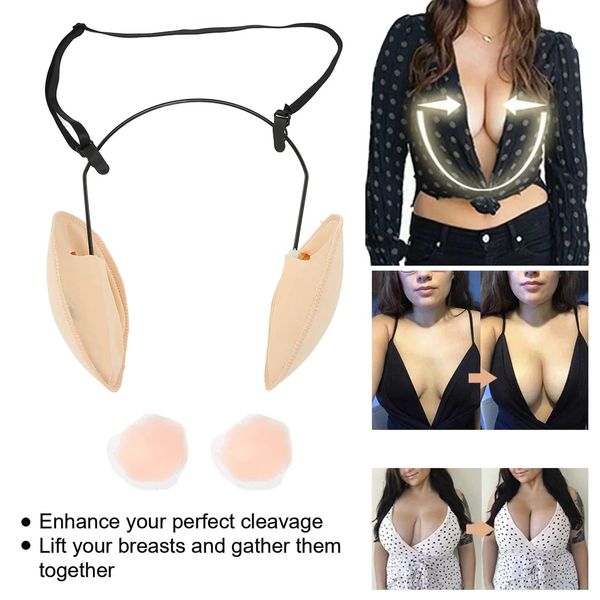 Reggiseno push up da donna senza schienale Reggiseni senza spalline senza schienale per copertura superiore del capezzolo Adesivo regolabile in silicone anticonvesso per il petto 240319