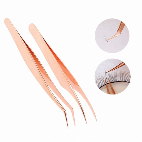 Eyel Pinzette Extensi für Beauty Sal Golden Profial Precisi Pinzette Rhineste Picking Tool False Eyel Nail Art m3UT #