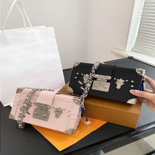 Louls Vutt 24SS -Frauen -Taschen -Designerin kleiner Umhängetasche mit hoher Kiste kompakte Frauenkette zarte Geldbörse Luxus -Crossbody -App