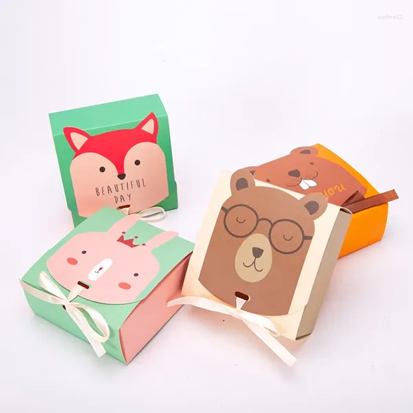 Подарочная упаковка, креативная милая детская лента с героями мультфильмов, квадратная коробка, упаковка для конфет, выпечки, печенья, бумага-компаньон для дня рождения