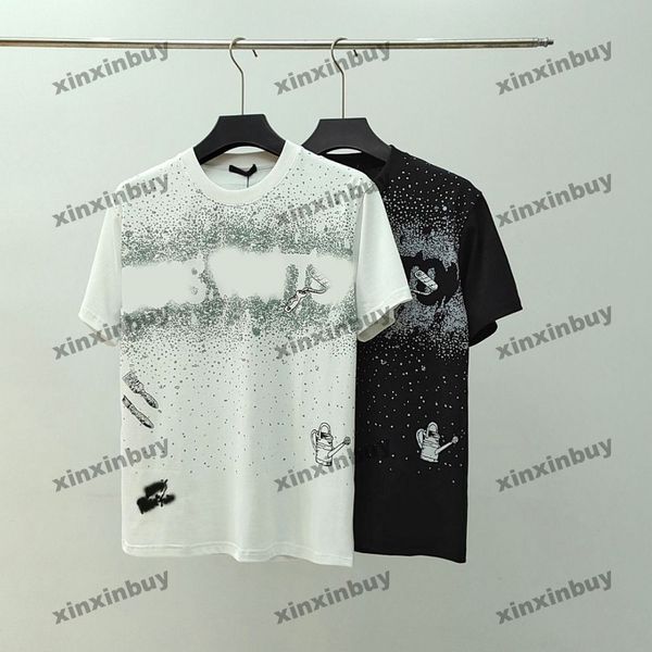 xinxinbuy Maglietta da uomo firmata Tee 2024 Italia Strumenti misti stampa di lettere manica corta in cotone da donna grigio nero albicocca S-3XL