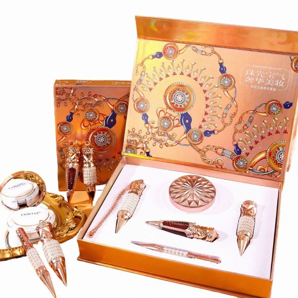 set per il trucco dei colori Scepter della regina Scepter Bocca della regina Red Lip Glaze air cushi BB Cream Eye Black Eyeliner Pen L3V8 #