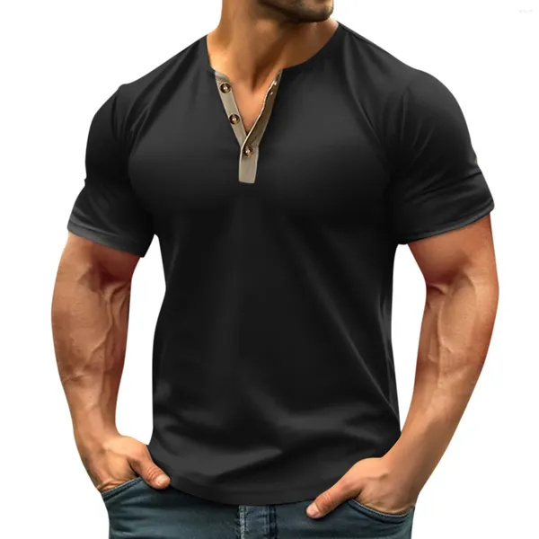 Camiseta masculina vintage verão camiseta streetwear 3 botões abertos roupas soltas imprimir manga curta coreano comentários muitas roupas