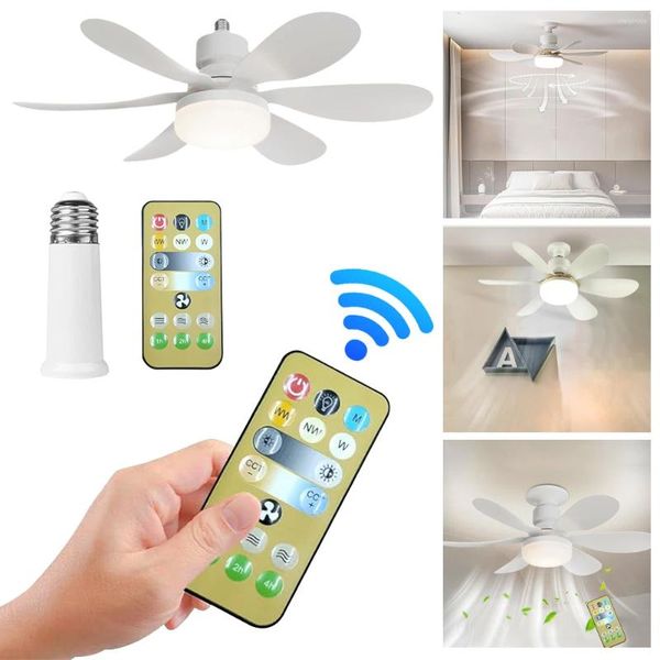 Plafoniere E26/27 Ventilatore con presa Lampadina a LED con telecomando 40W/30W Tempi dimmerabili caldi per garage Cucina Camera da letto