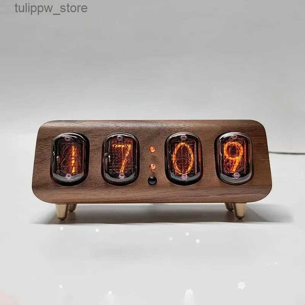 Orologi da tavolo da scrivania Orologi digitali a tubo Nixie In12 Kit fai da te Tavolo elettronico vintage Tubo a vuoto Controllo Bluetooth Luce luminosa Sveglia da scrivania Regalo L240323