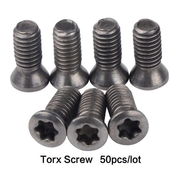 Gereedschapshouder 50 tamanhos m1.8 m2 m2.5 m3 m3.5 m4 m5 m6 parafuso torx para inserções de torneamento de metal duro ferramenta de torno cnc acessório liga de aço 12.9