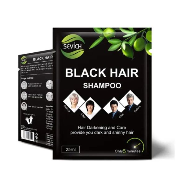Cor 10 pçs shampoo preto agente de coloração de cabelo tintura de cabelo preto shampoo de cabelo natural forte gel creme tintura de cabelo