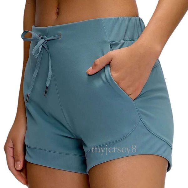 Lu Frauen Einfarbig Nude Yoga Shorts Hohe Taille Hüfte Enge Elastische Training Damen Hot Pants Laufen Fiess Sport Biker Golf Tennis Workout Shorts Lu-362