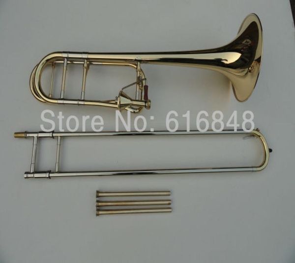 Trombone tenore in ottone di alta qualità Trombone conico placcato oro Edward 42 B Tubi trafilati piatti Strumenti musicali Trombone3907319