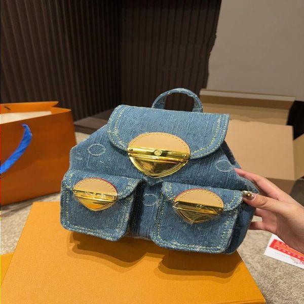 Louls Vutt 24SS Кошелек для сумочки дизайнерские сумки с царапиной рюкзак рюкзак для плеча джинсовой джинсы женская книга Высокая роскошь на открытом воздухе не боясь w