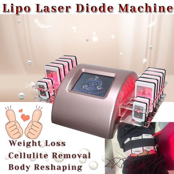 Altamente recomendado corpo emagrecimento beleza máquina lipo laser diodo perda de gordura deitado na cama relaxado desfrutando de tratamento não invasivo 30 minutos por sessão